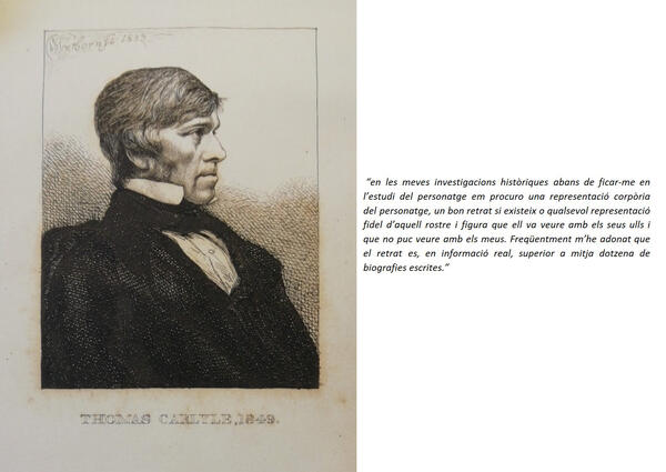 Retrat de Thomas Carlyle, reproduït al llibre: FROUDE, James A. Thomas Carlyle, a history of the first  forty years of his life, 1795-1835. London: Longmans green, 1882. V. 1.