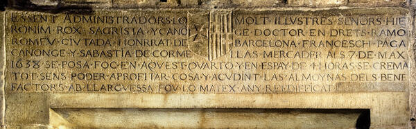 Inscripció. Foto: Biblioteca de Catalunya. Unitat de Digitalització