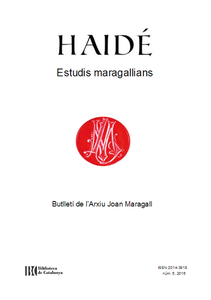 Presentació del número 5 de la revista "Haidé. Estudis maragallians"