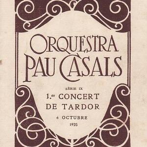 Programa de l'Orquestra Pau Casals