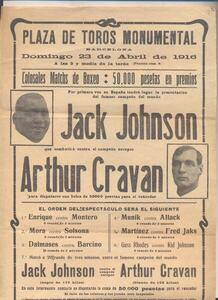 Cartell del matx de boxa entre Arthur Cravan i Jack Johnson el 1916