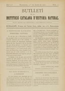Butlletí de la Institució Catalana d’Història Natural. Barcelona, 1901 (1r número)