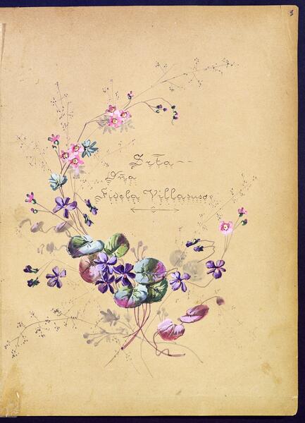 Portada de l’àlbum de Fidela Villasuso (1892-1912). Top. Ms. 2106