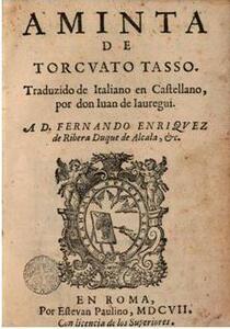 Tasso, Torquato. Aminta. En Roma : por Estevan Paulino, 1607. Toda 6-II-11
