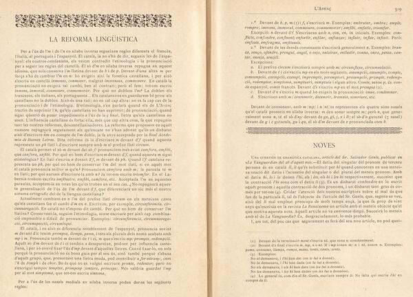L’Avenç. 2a època. Any IV, núm. 10 (oct. 1892). p. 318-319