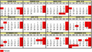 Calendari oficial de la BC 2018