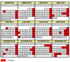 Calendari oficial BC 2019