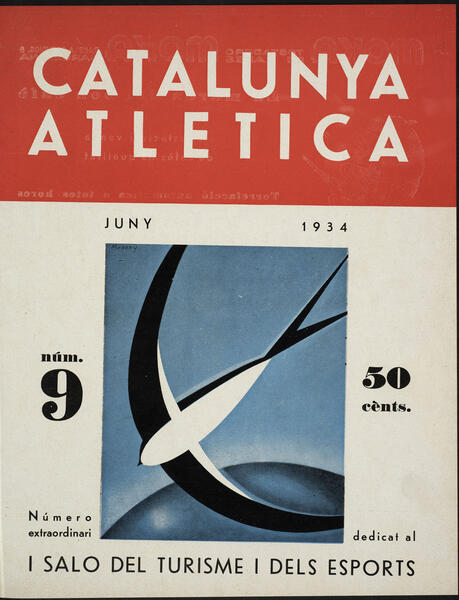 Coberta de Catalunya Atlètica, amb un dibuix d'una oreneta en ple vol vista des de sota.