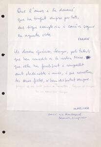 Full amb les oracions manuscrites per les filles de la Conxita Badia