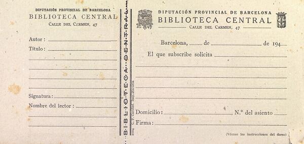 Butlleta de petició dècada 1940