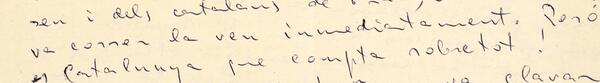 Detall de la carta de Josep Manyé a Josep Trueta del 9 d’abril de 1947. Fons Josep Trueta. Correspondència