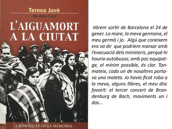 Coberta del llibre L’aiguamort a la ciutat : memòria d'exili. El Prat de Llobregat : Rúbrica, 2005, p.20