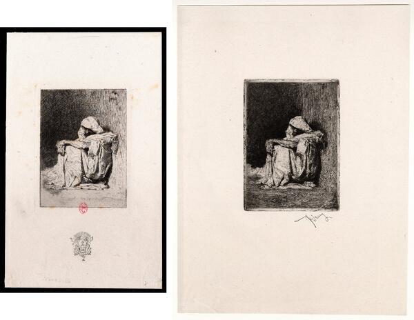 1. Arabe assis, 1r tiratge, 1873 -- 2. Marocain  assis, 3r tiratge, 1878