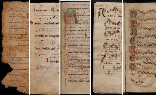 Selecció de cinc manuscrits de música