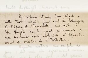 Imatge d'una carta de R. Gerhard a Jordi Rubió
